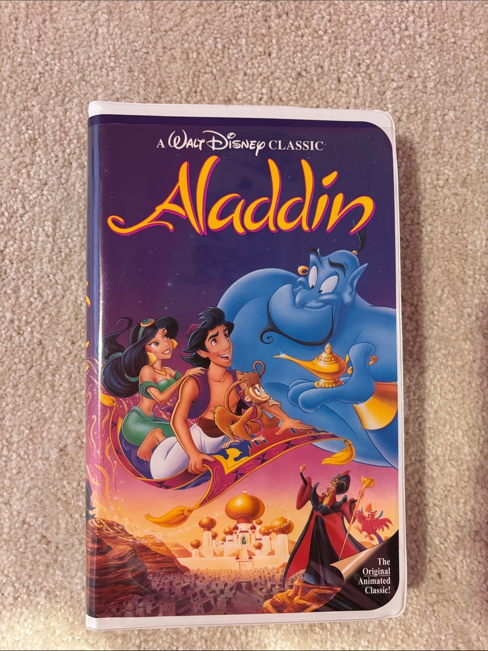 Disney Aladdin VHS Cover – Purple, Blue, Gold, Pink